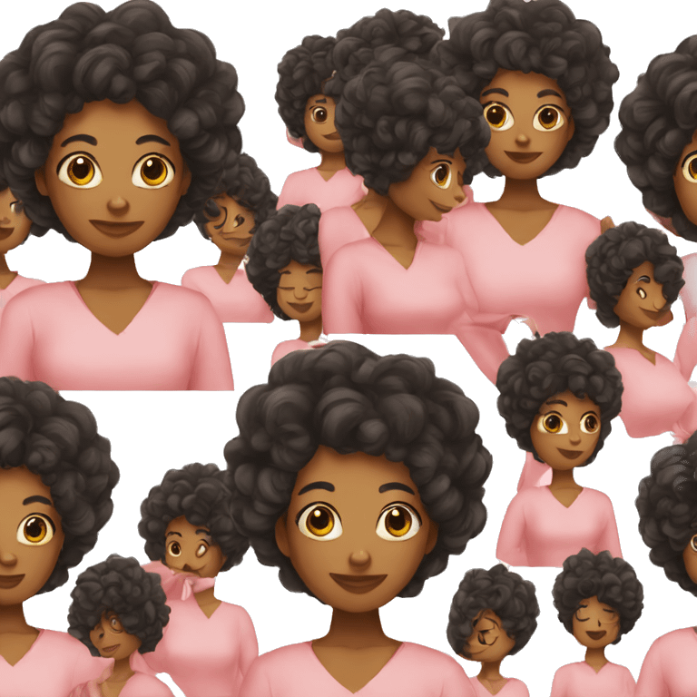 Black mom whit cort hair emoji