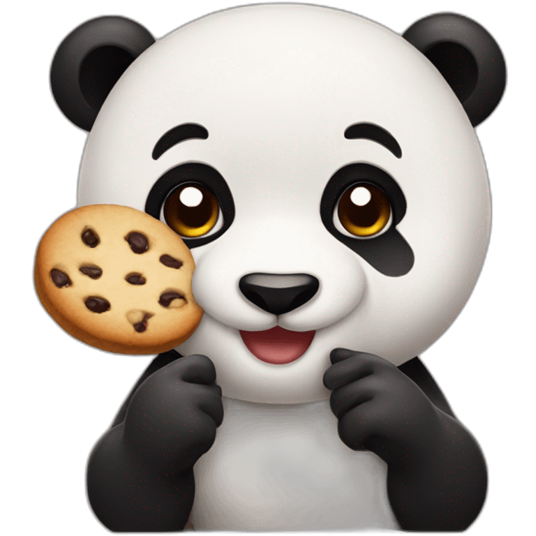 panda eating cookie emoji