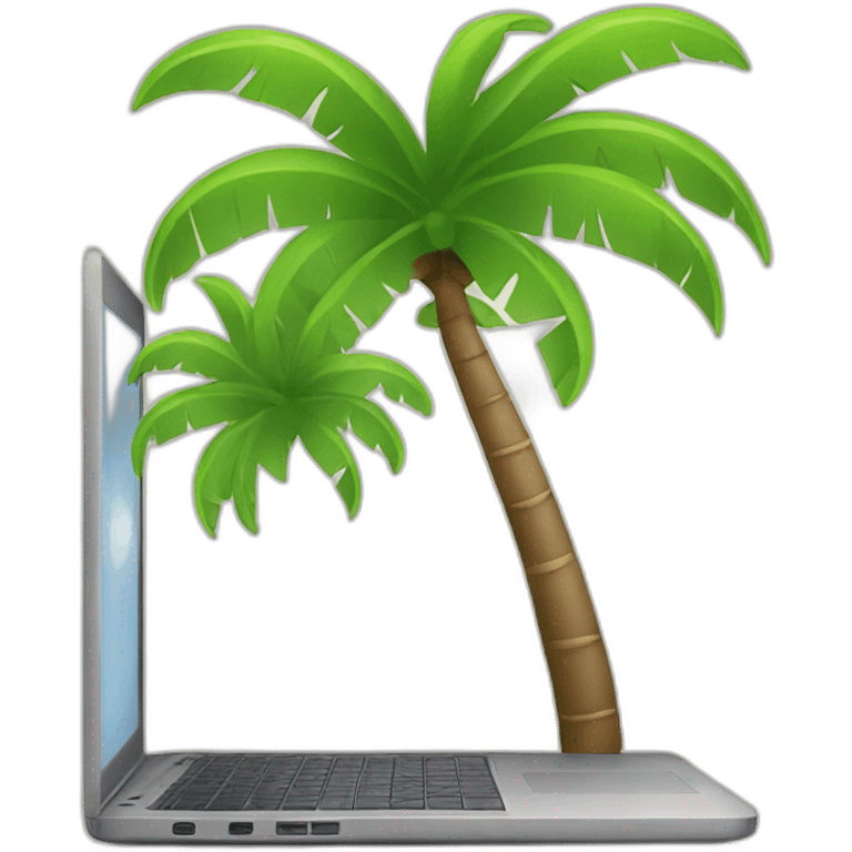 laptop with palm tree emoji