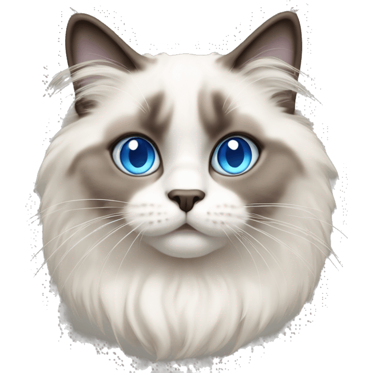 Cute ragdoll cat with blue eyes emoji