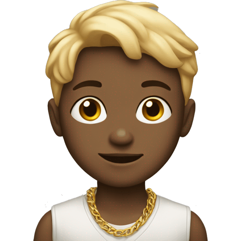 Light-skinned boy with necklace emoji