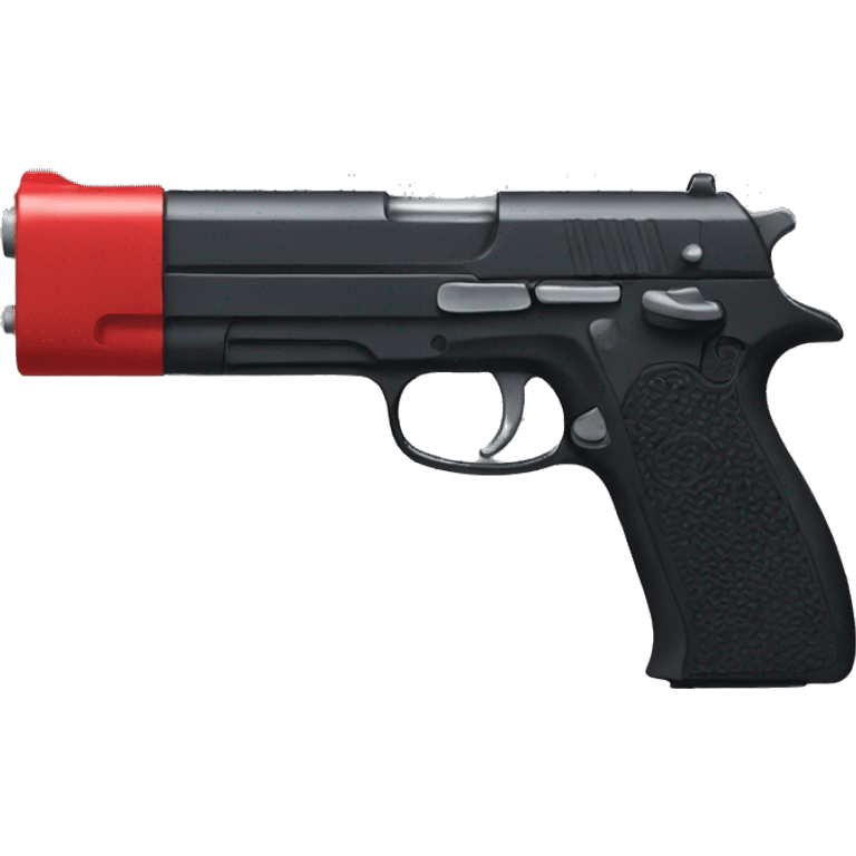 Black gun with red trigger  emoji