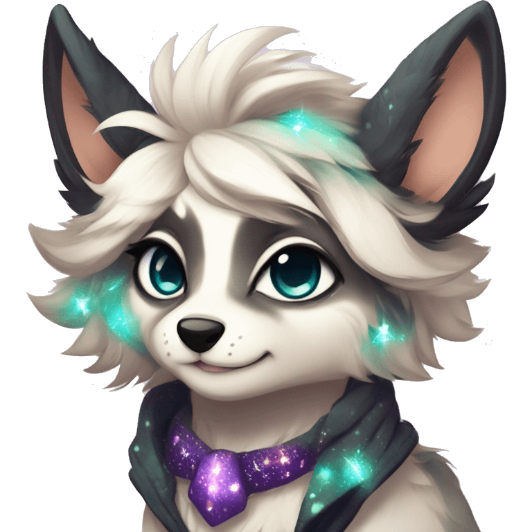 Cool cute Kawaii edgy fantasy animal sparkle fursona Fionbri by griffsnuff & LiLaiRa & Falvie full body emoji