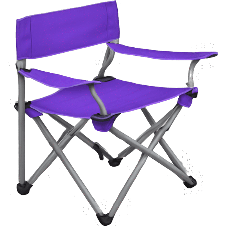 Realistic purple camping folding chair isolated.  emoji