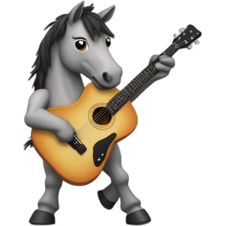 Horse playing guitar emoji