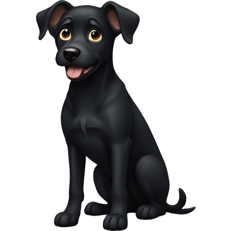 Black dog  emoji