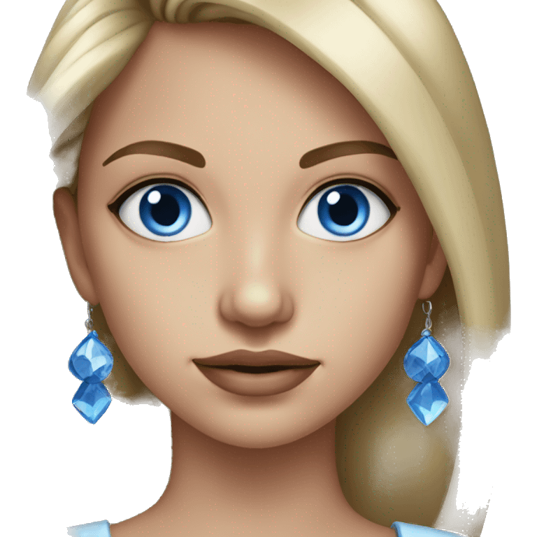 realistic portrait with earrings blue eyes emoji