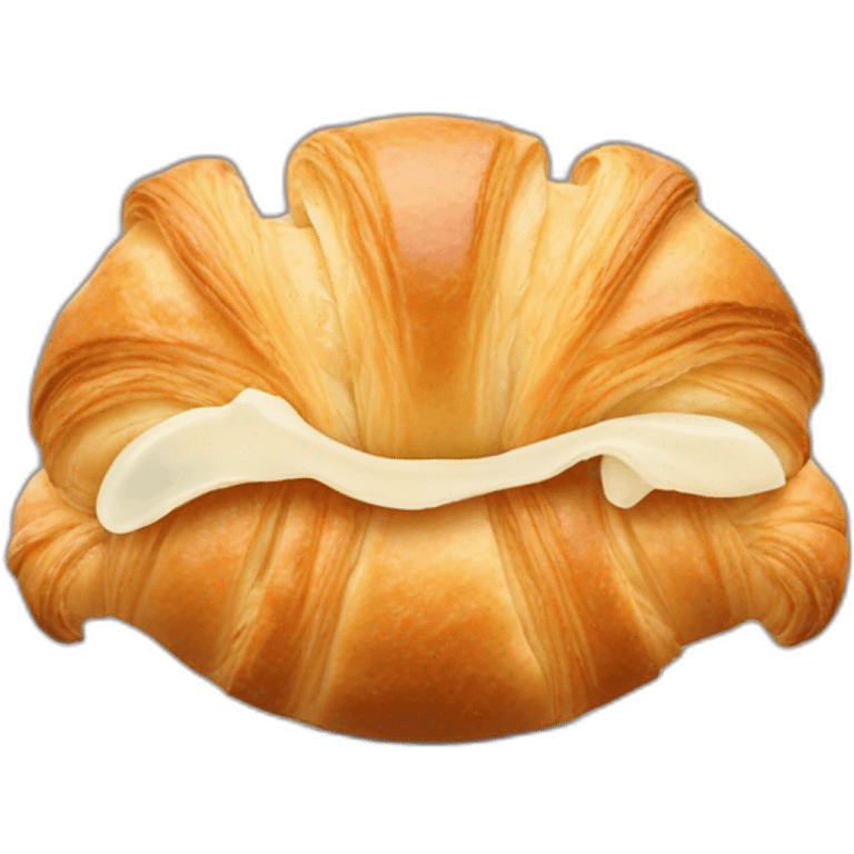 croissant with a bite taken out with two human heads on the end emoji