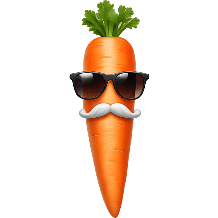 Carrot with sunglasses and a moustache emoji