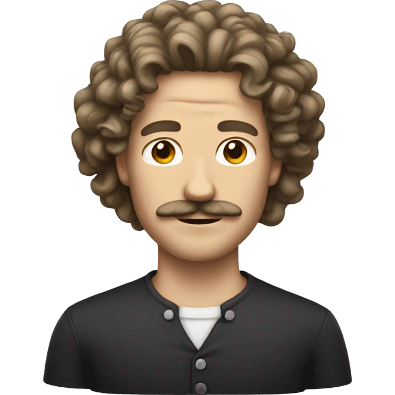 a white guy with mustache and long curly hair  emoji