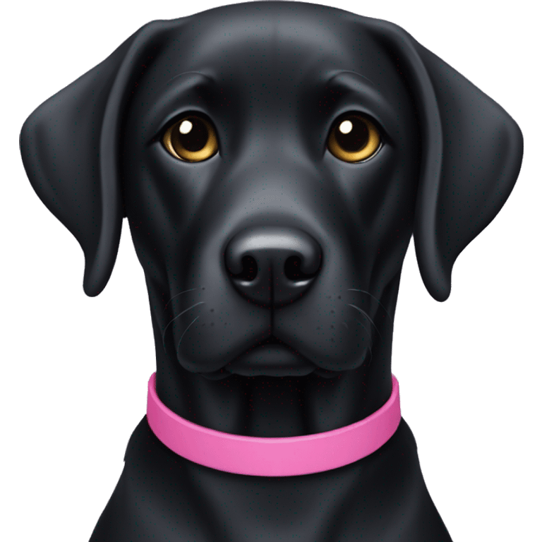 black lab with pink collar emoji