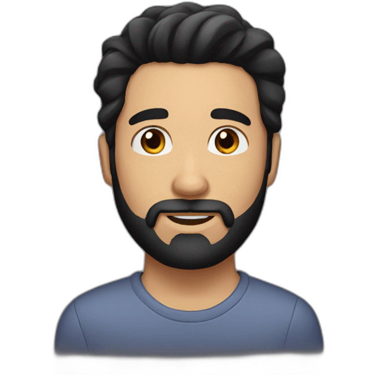 Handsome man with black hair and beard emoji