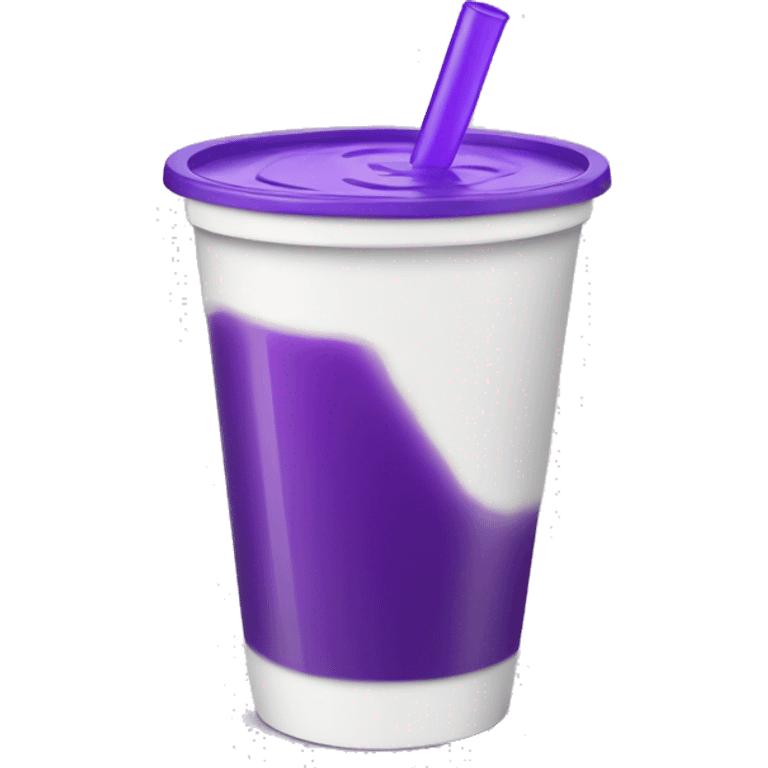 White party cup with purple juice on it without a straw emoji