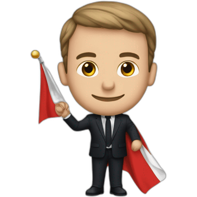 Macron avec un drapeau algérien dans la main emoji