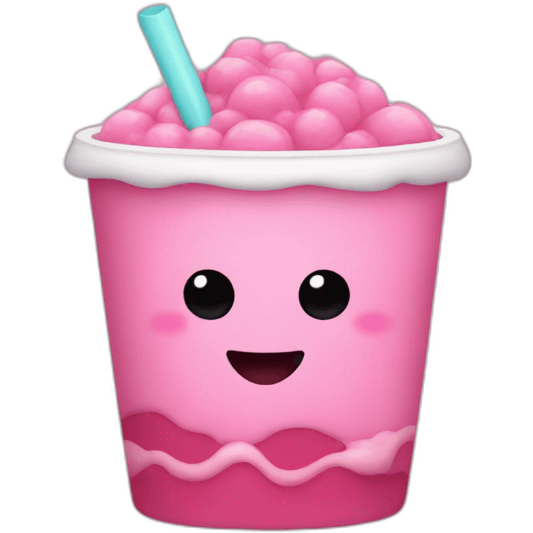 Pink boba  emoji