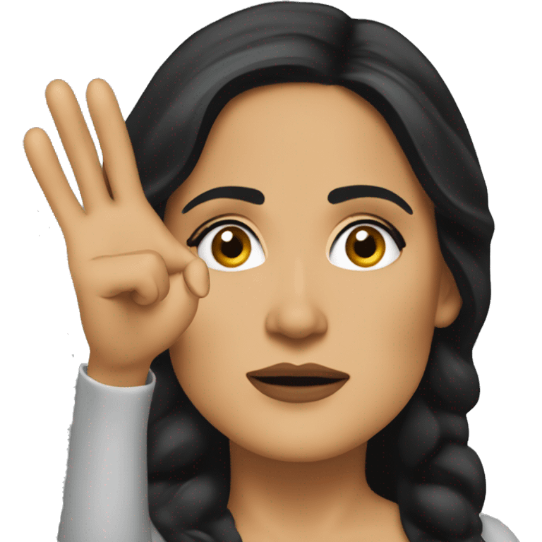 Salma Hayek pointing forward emoji