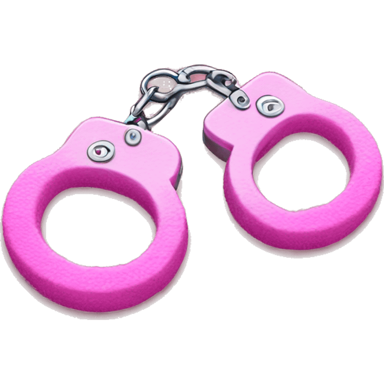 fuzzy pink handcuffs emoji