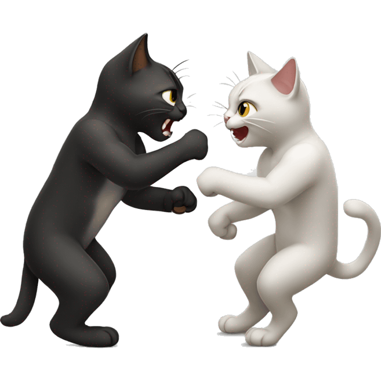 Cats fighting emoji