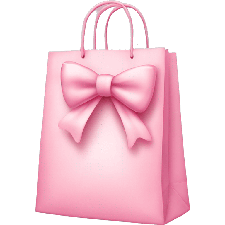 light pink shopping bag with bow emoji