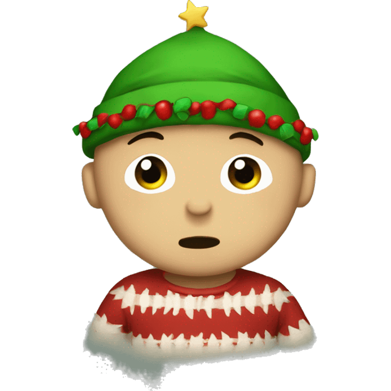 Stewie wearing Christmas hay emoji