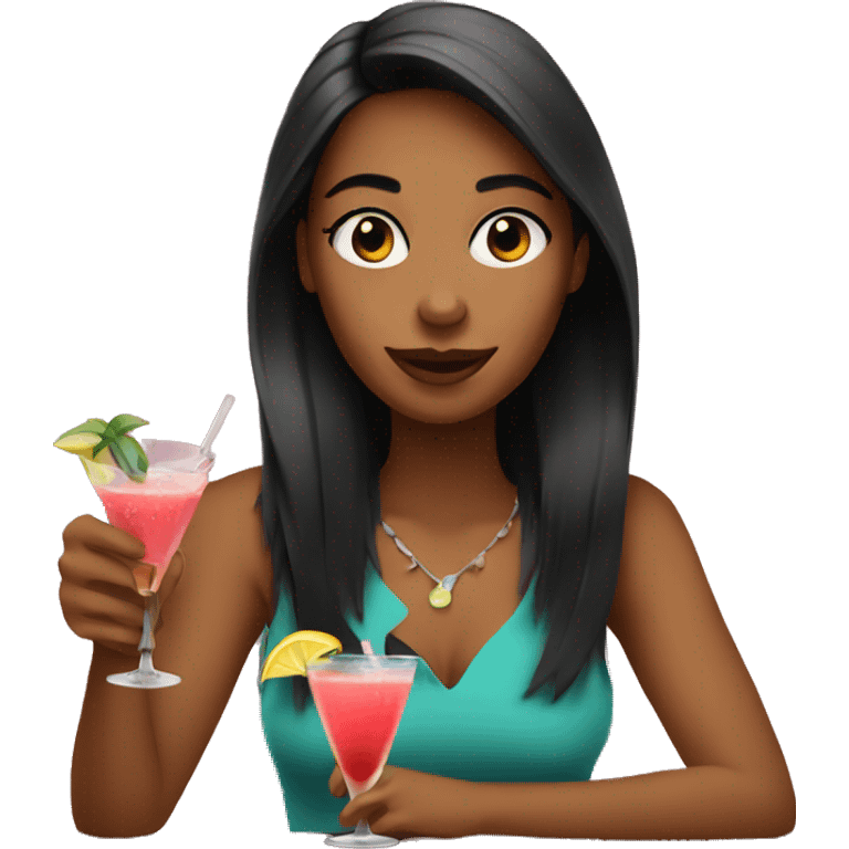 Girls drinking cocktails  emoji