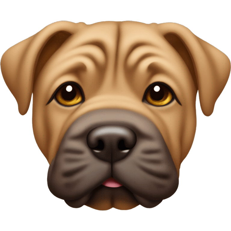 Brown shar pei face with big cheeks emoji