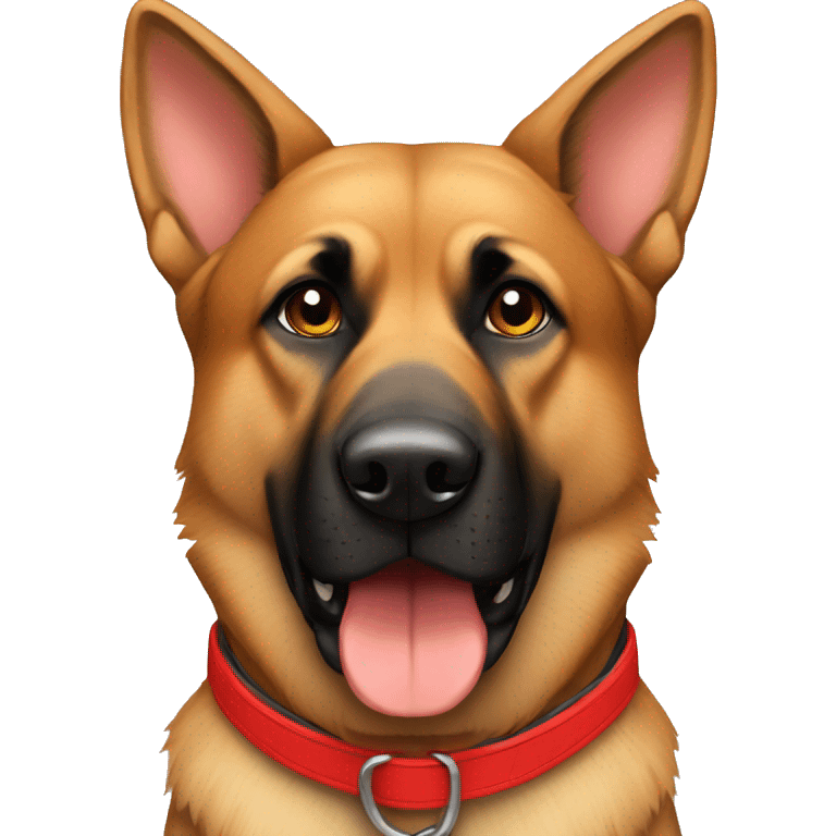 German Shepard like boxer with red gloves  emoji