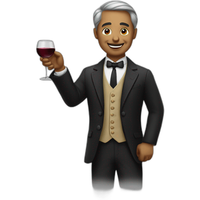 Gentleman offering wine emoji