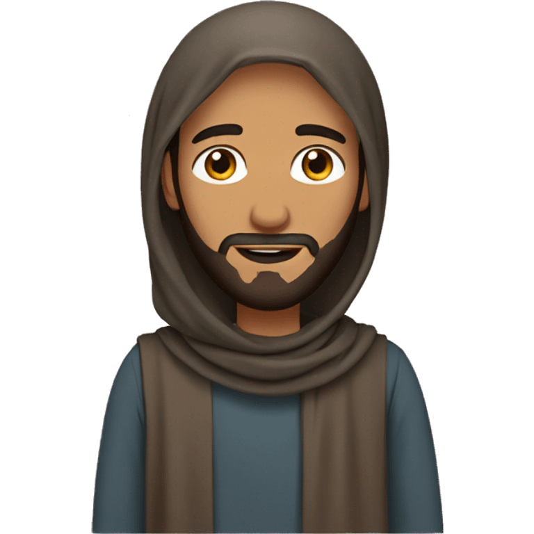 Brown Arab man with beard and hijab emoji