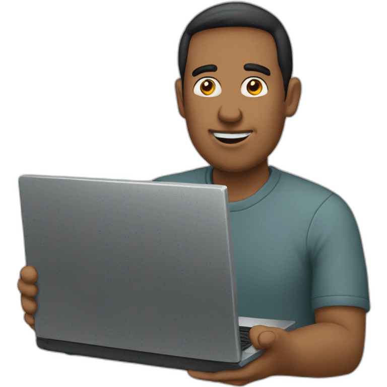 maculine men using laptop emoji