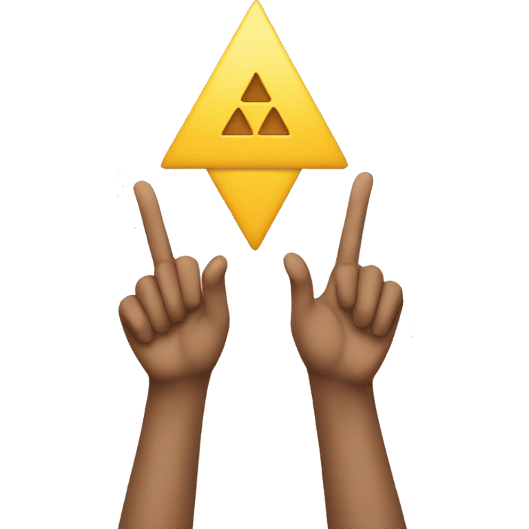 making a triangle shape with 2hands emoji