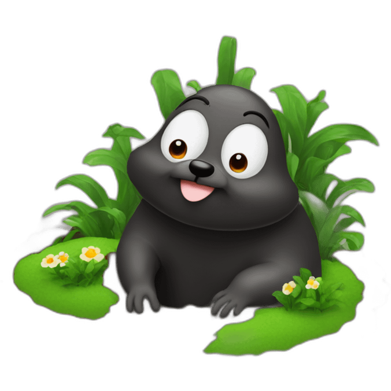 a mole coming out of the ground emoji