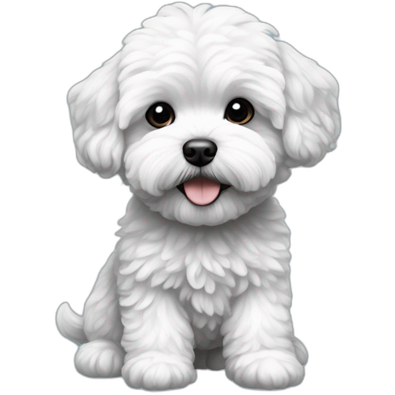 Maltipoo black and white emoji