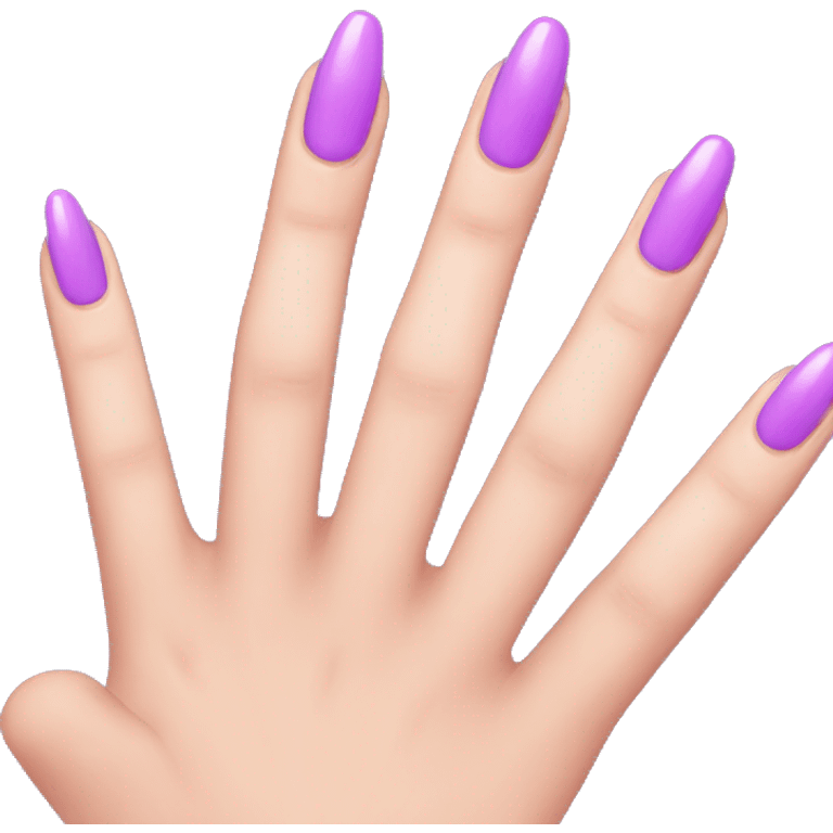 pink nails, 5 fingers purple skin emoji