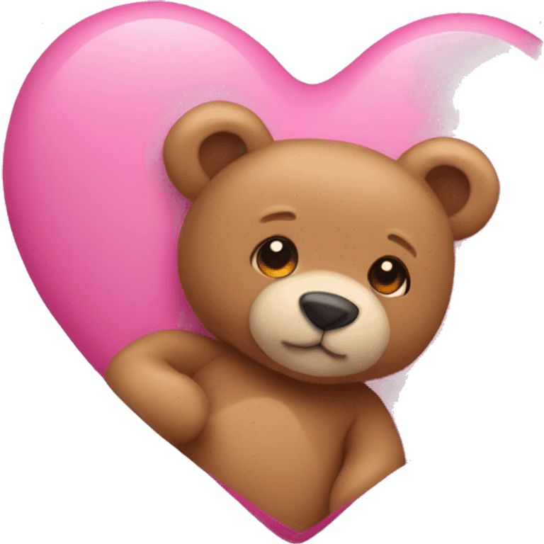 pink heart with teddy bear emoji