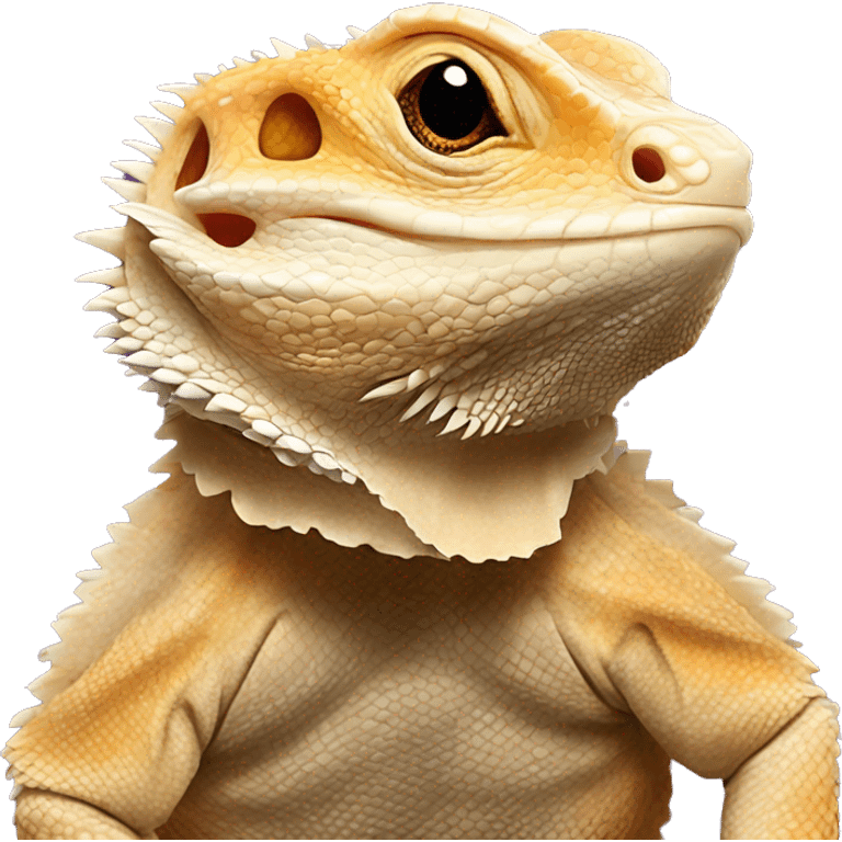 Bearded dragon playing the kazzoo in emoji