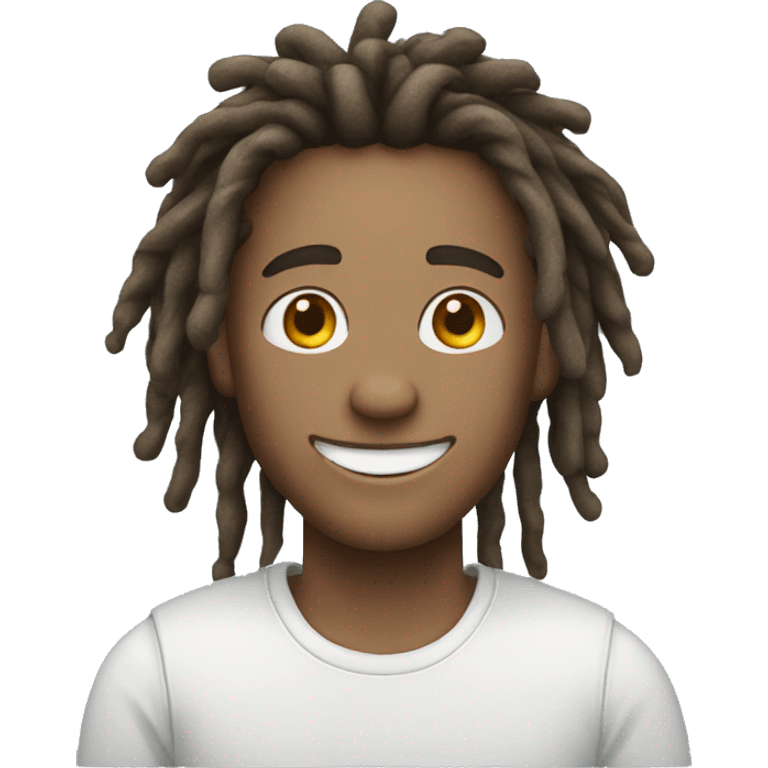 Guy with dreads and braces smiling emoji