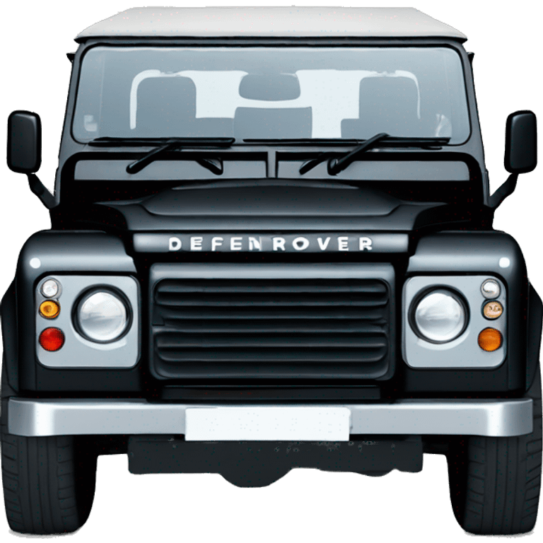 black Land Rover defender td5 front view emoji