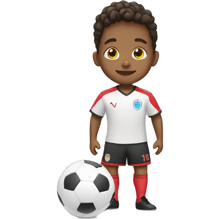 Un niño jugando al futbol emoji