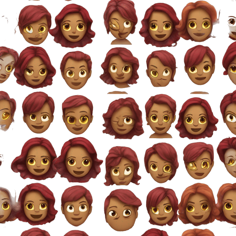 Burgundy haired woman in a sexy dress emoji