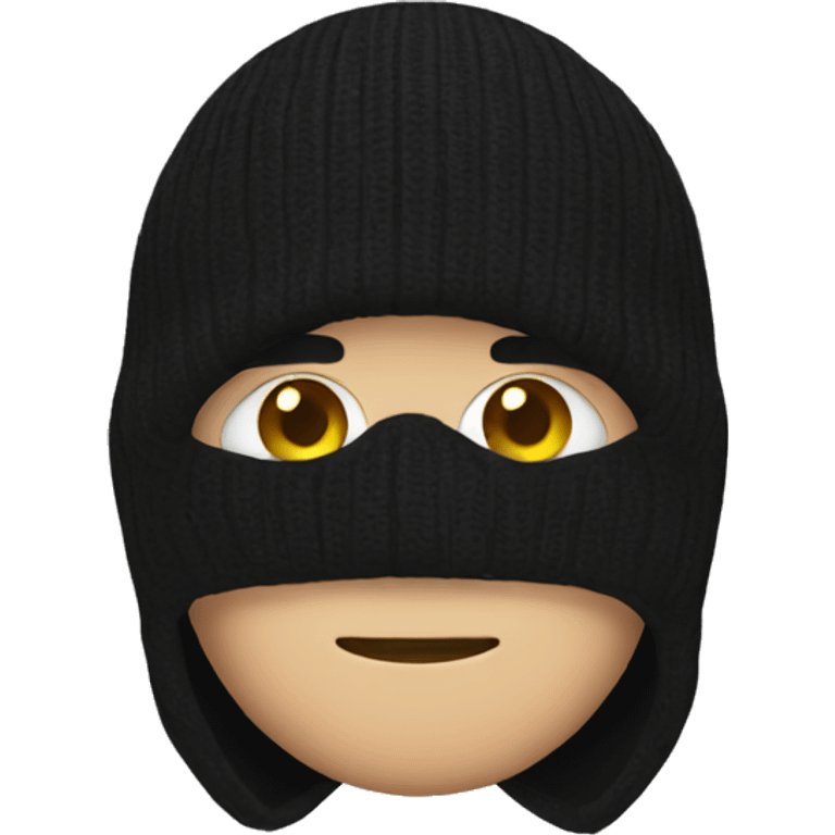 thief wearing a black woollen balaclava  emoji