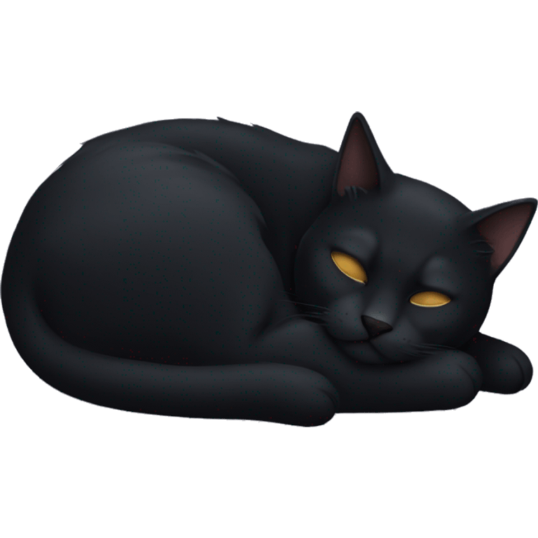 Black cat sleeping emoji