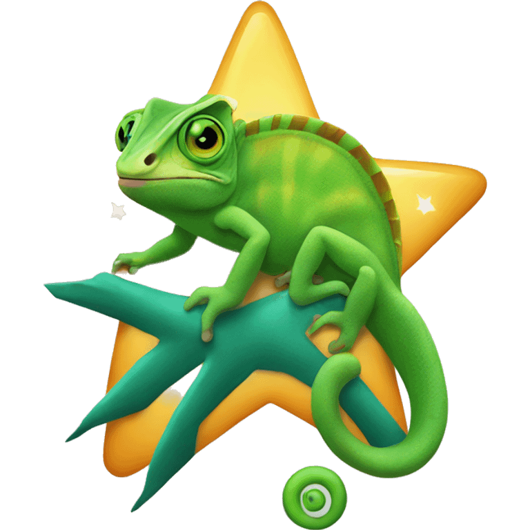 Chameleon on a star emoji