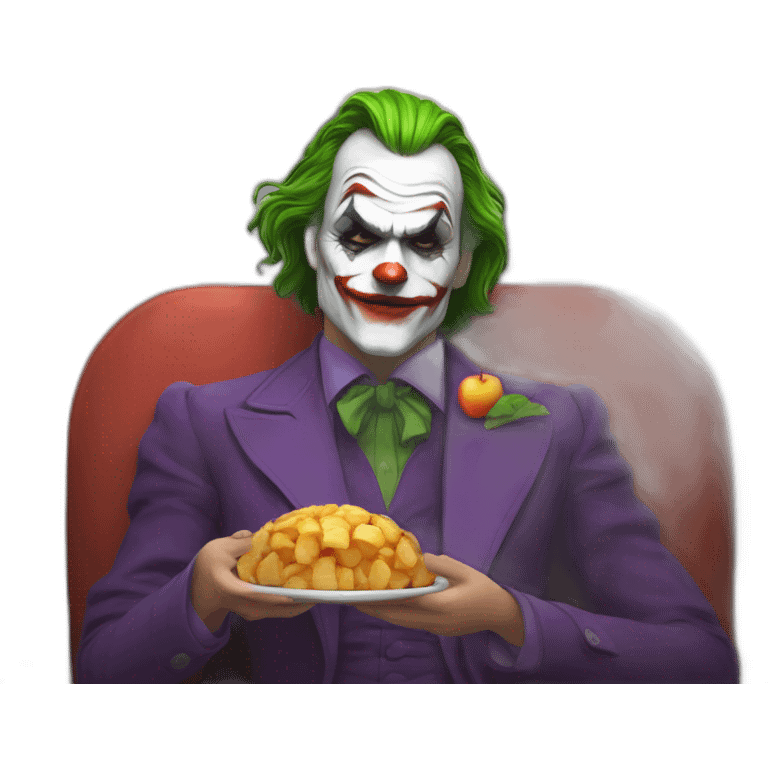 Le Joker en train de dormir et de manger une pomme emoji