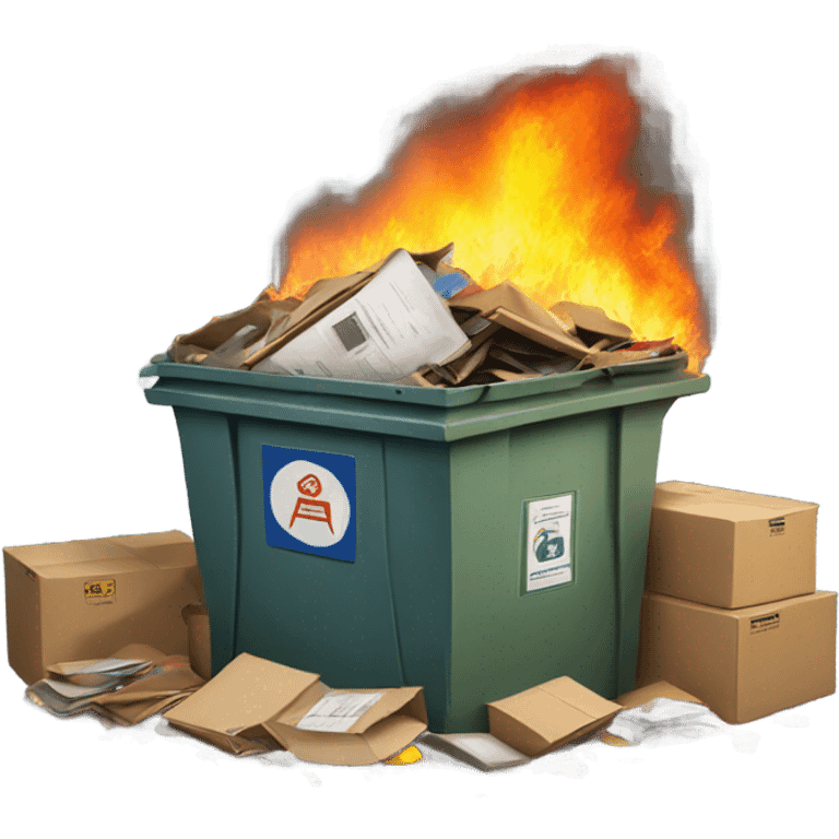 Post office dumpster fire emoji