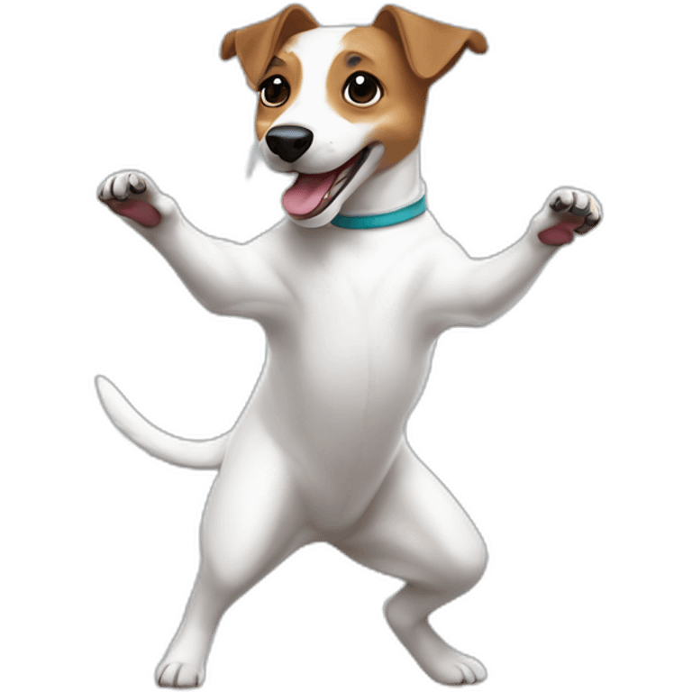 White jack Russell dancing emoji