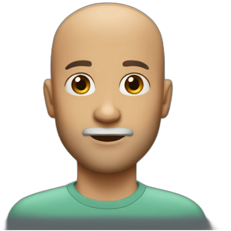 Bald man with short beard emoji