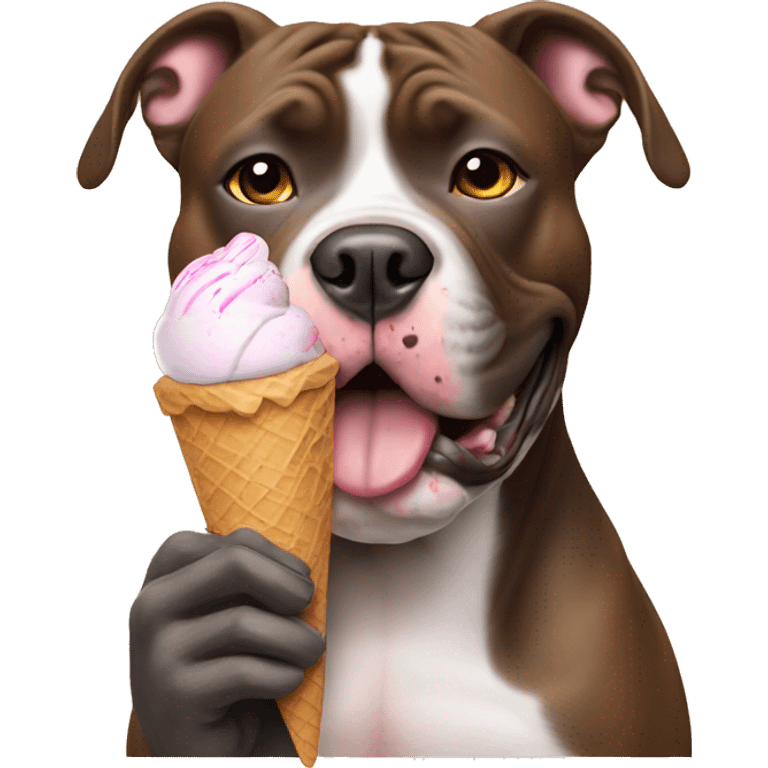 pitbull with ice cream in his paw emoji