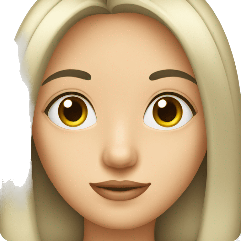 Lady with black long hair, small nose and big eyes emoji