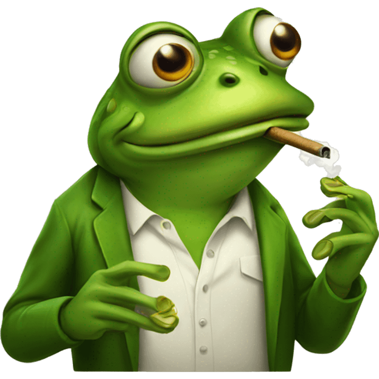 Frog smoking  emoji